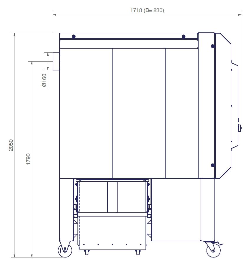 Technische Zeichnung Abmessungen PU 160
