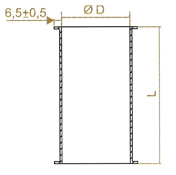 Bordrohr (Längsnaht) technische Zeichnung